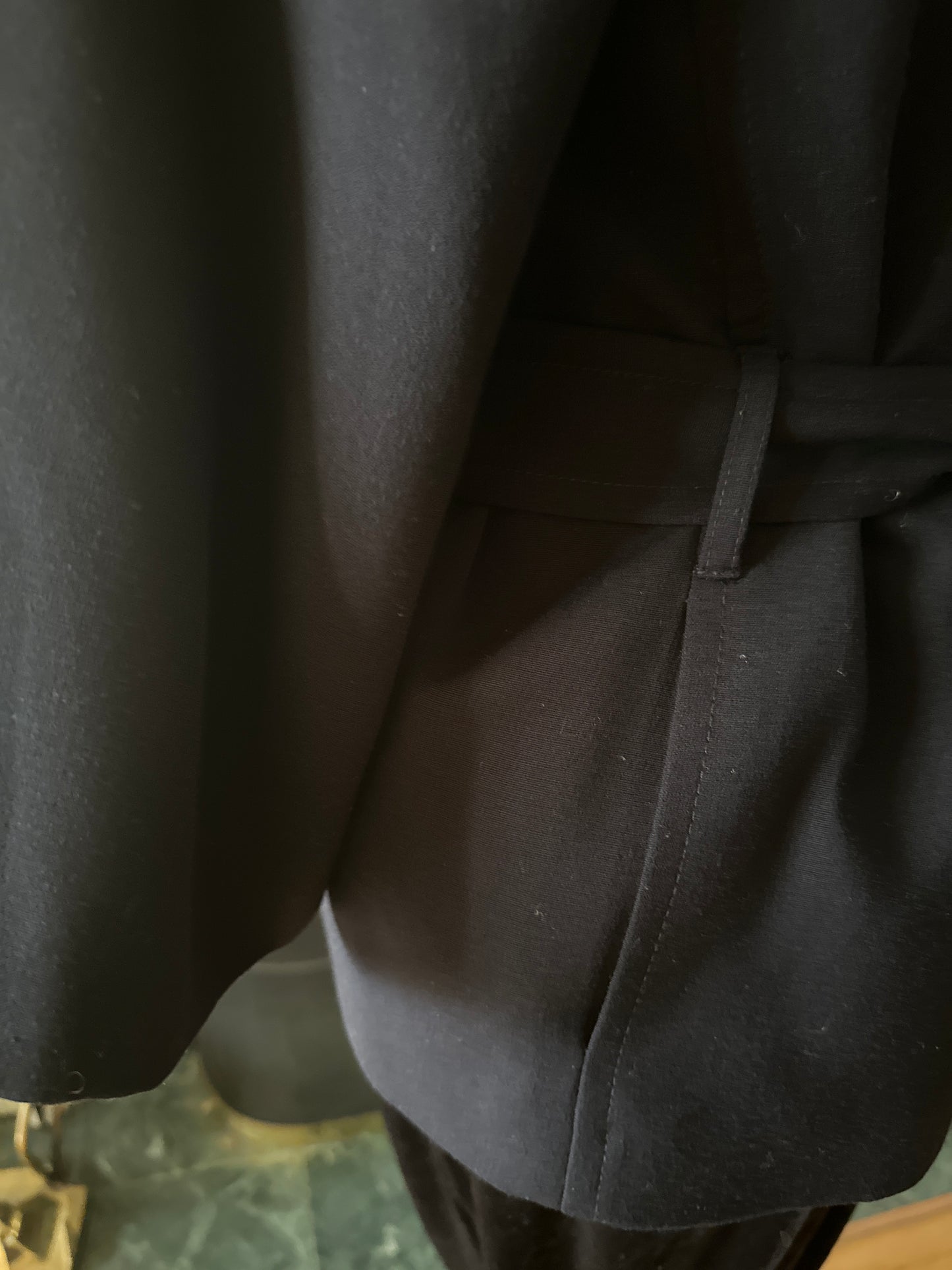 Tahari Navy Double Breast Blazer with belt sz 14