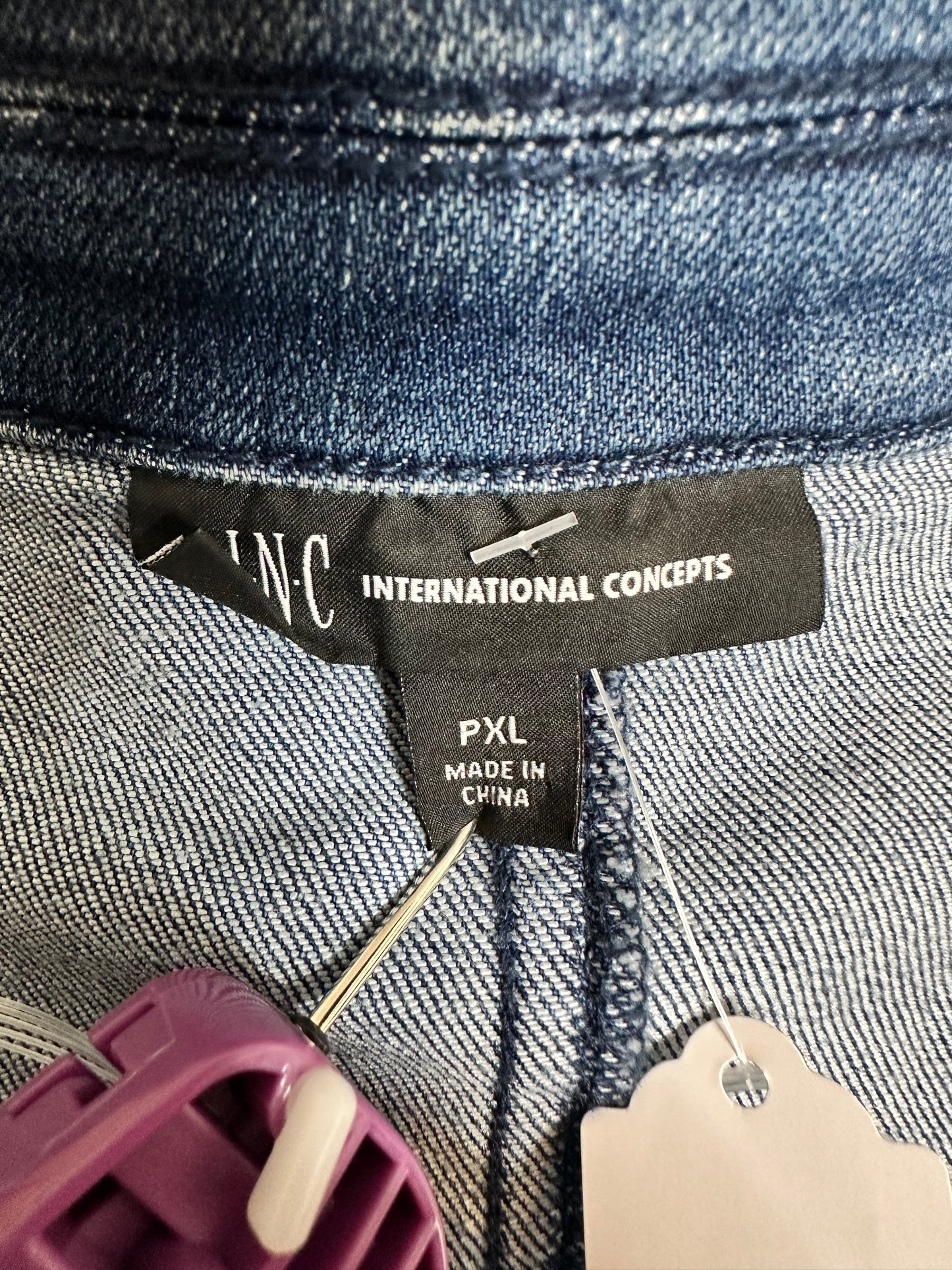 INC Denim Jacket w/ puff sleeves sz PXL