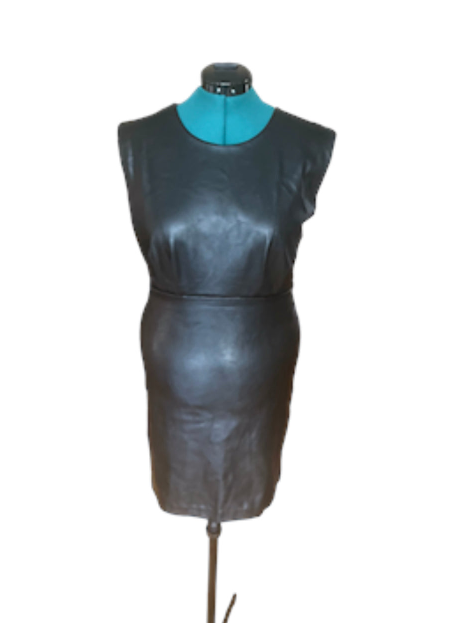 NWT Black faux leather dress sz 12
