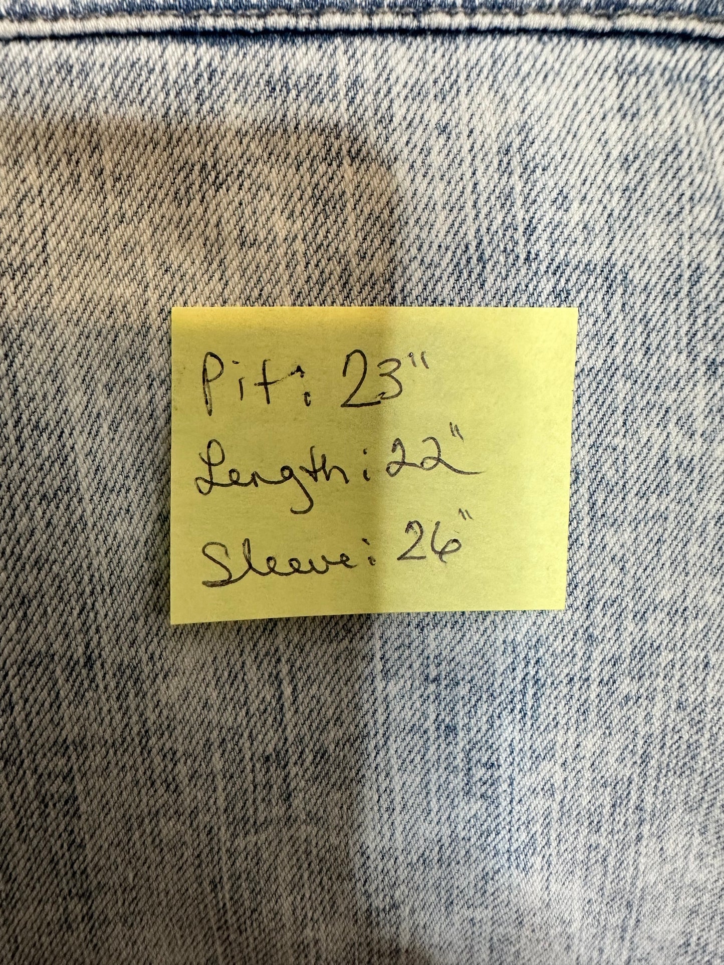 Frayed Acid Wash Denim Jacket sz L