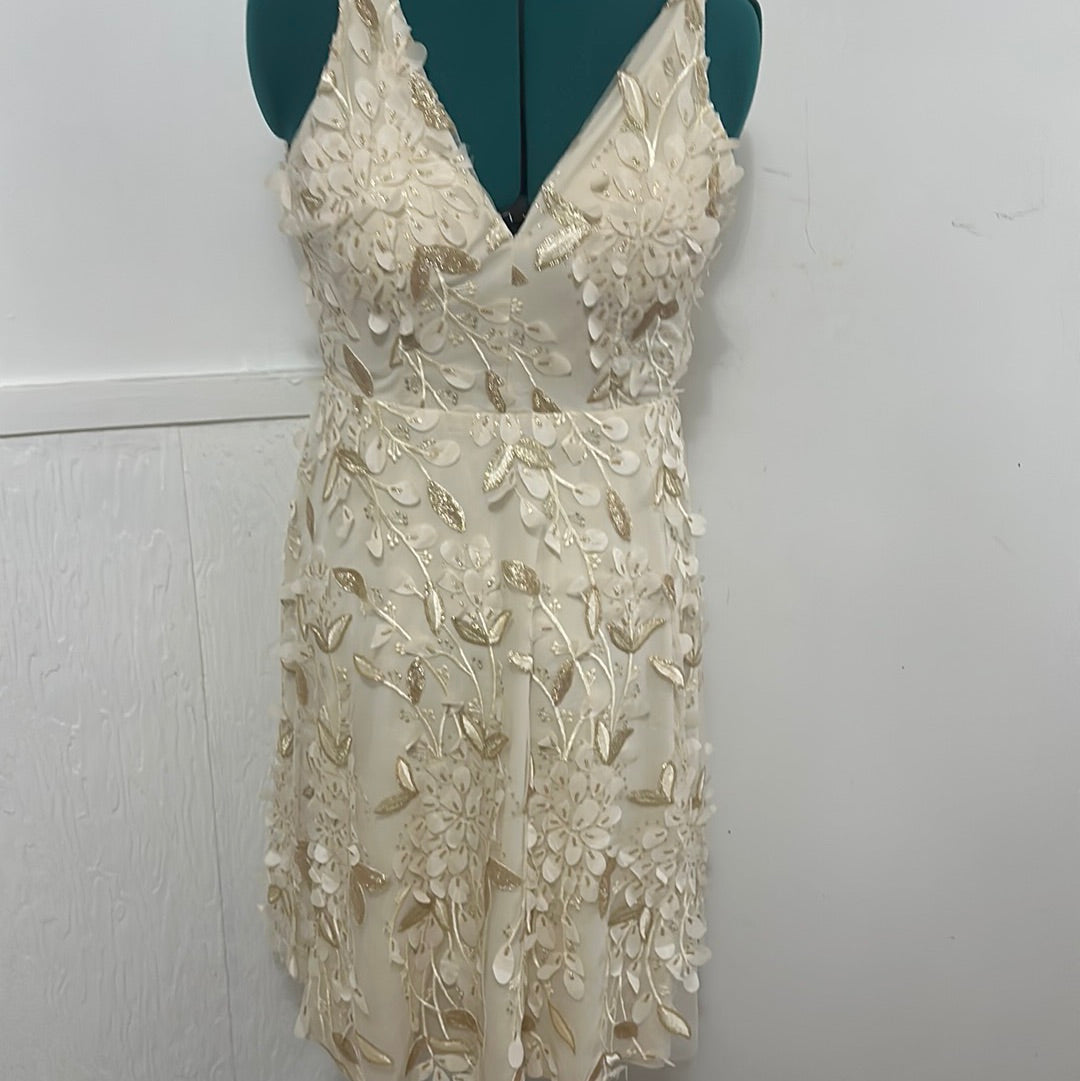 Xscape Floral Metallic Evening Dress