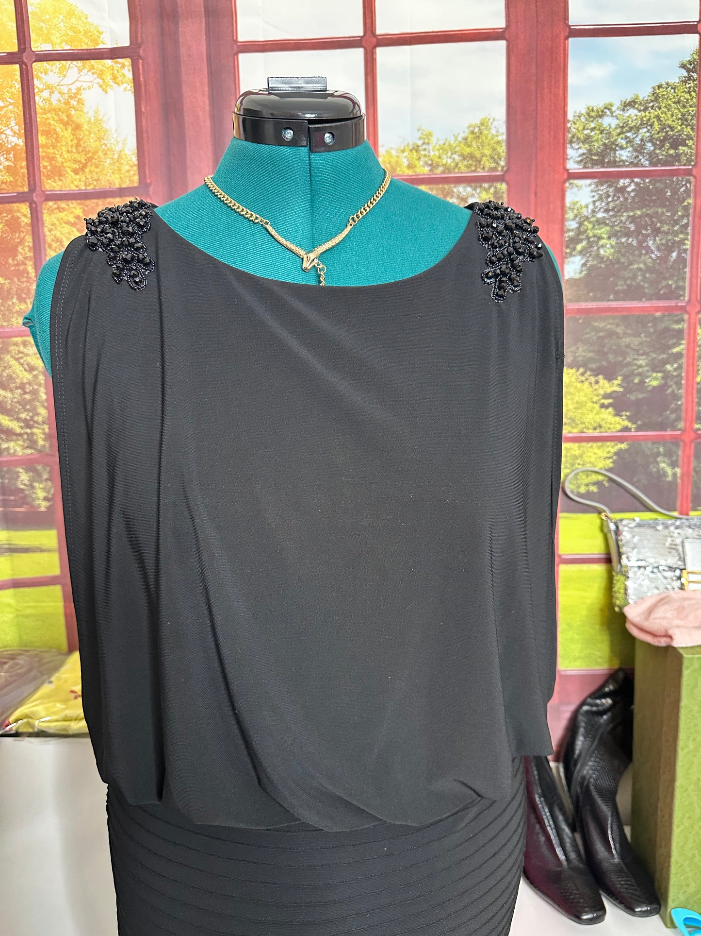 Xscape Preloved Black Cocktail Dress sz 14