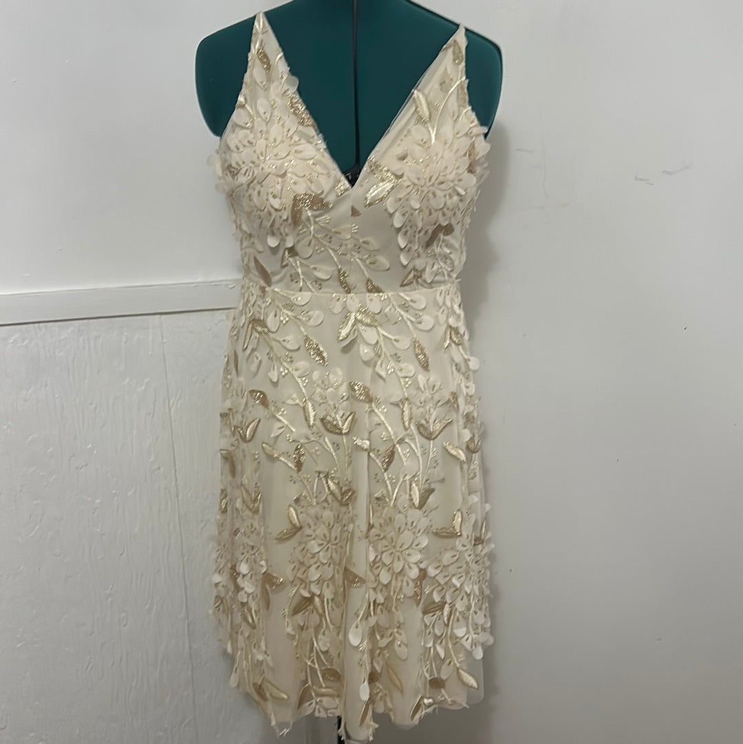 Xscape Floral Metallic Evening Dress