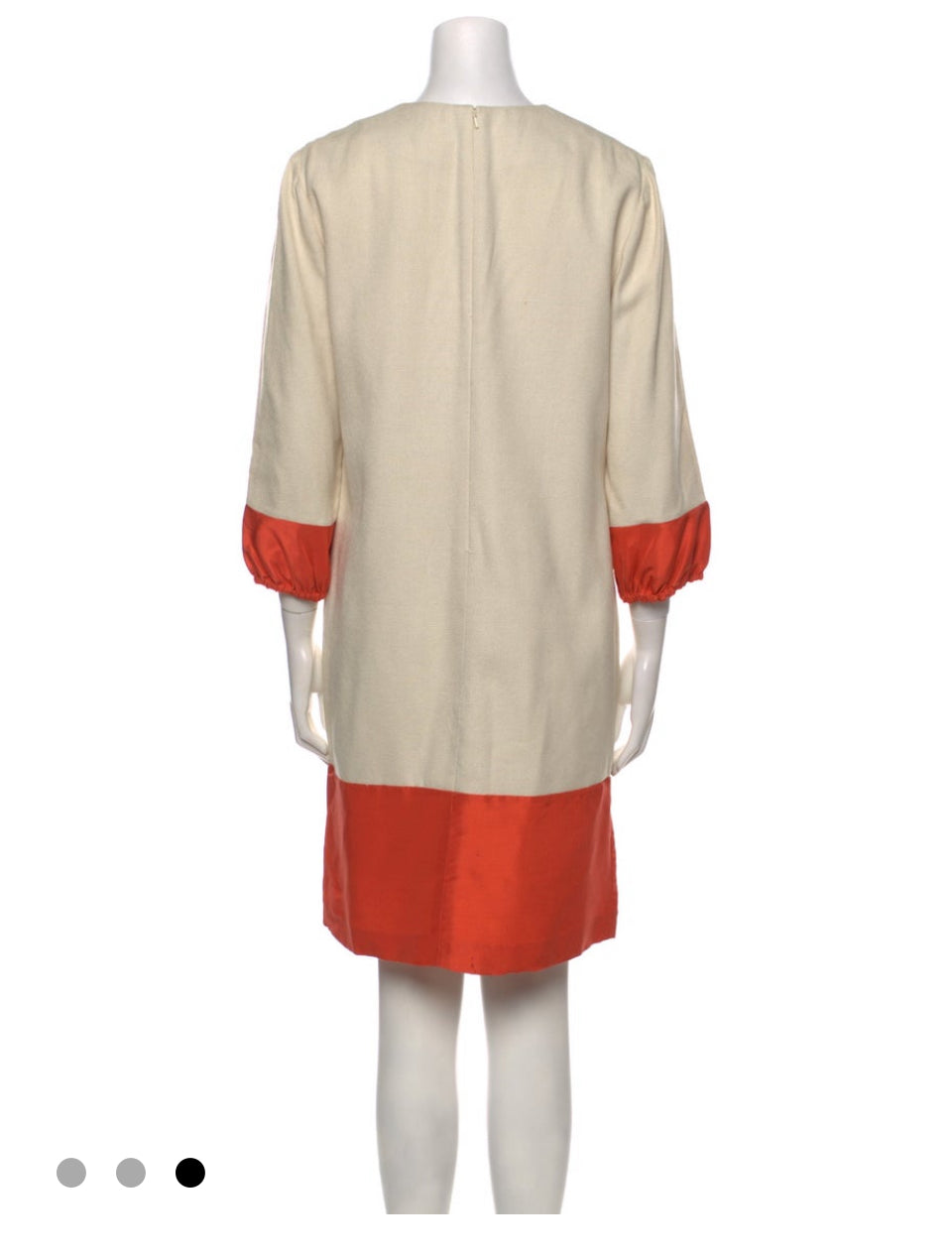 Tory Burch ivory/orange sheath dress sz 12