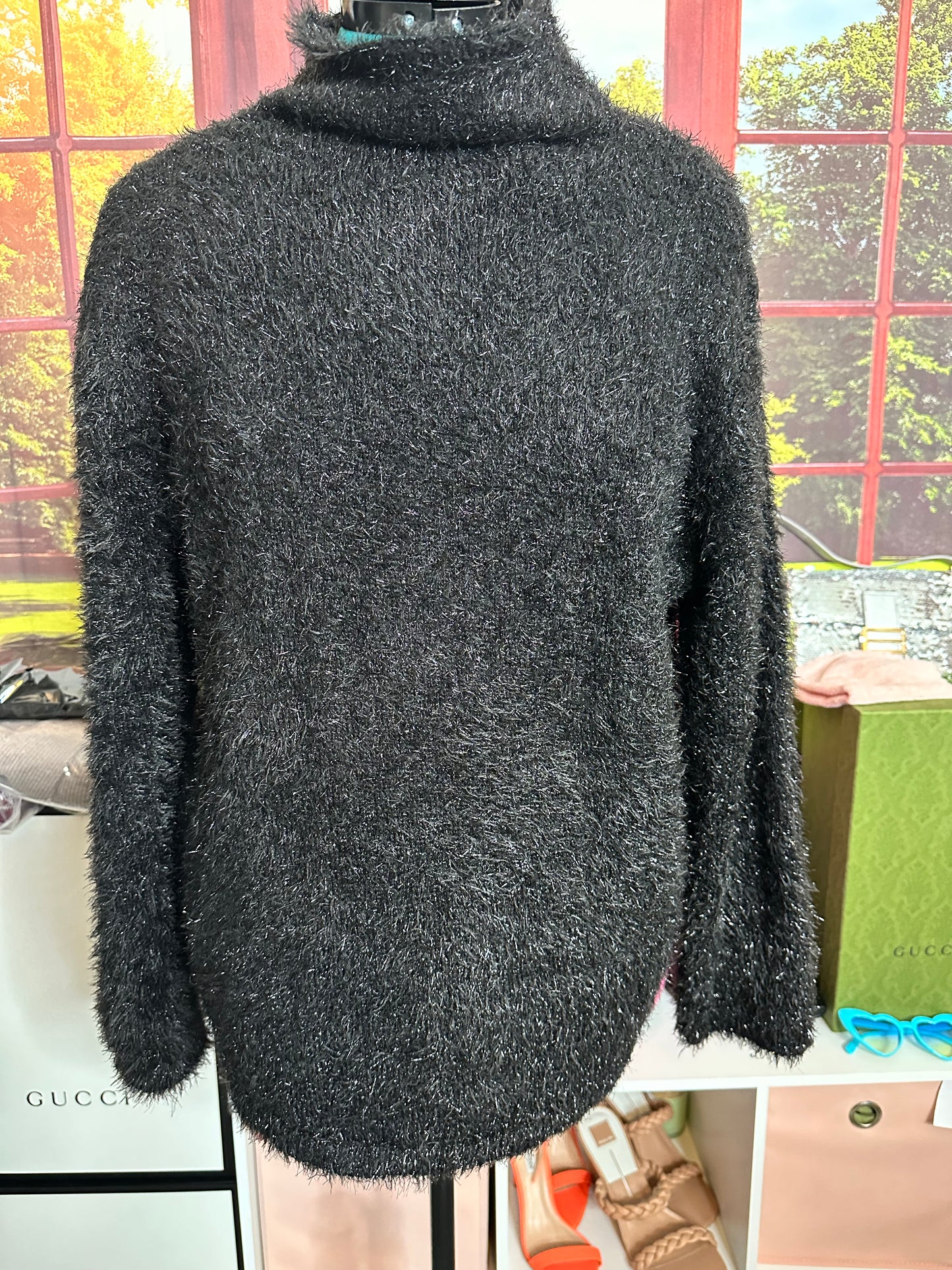 NWT Calvin Klein Black Textured Sweater Sz L