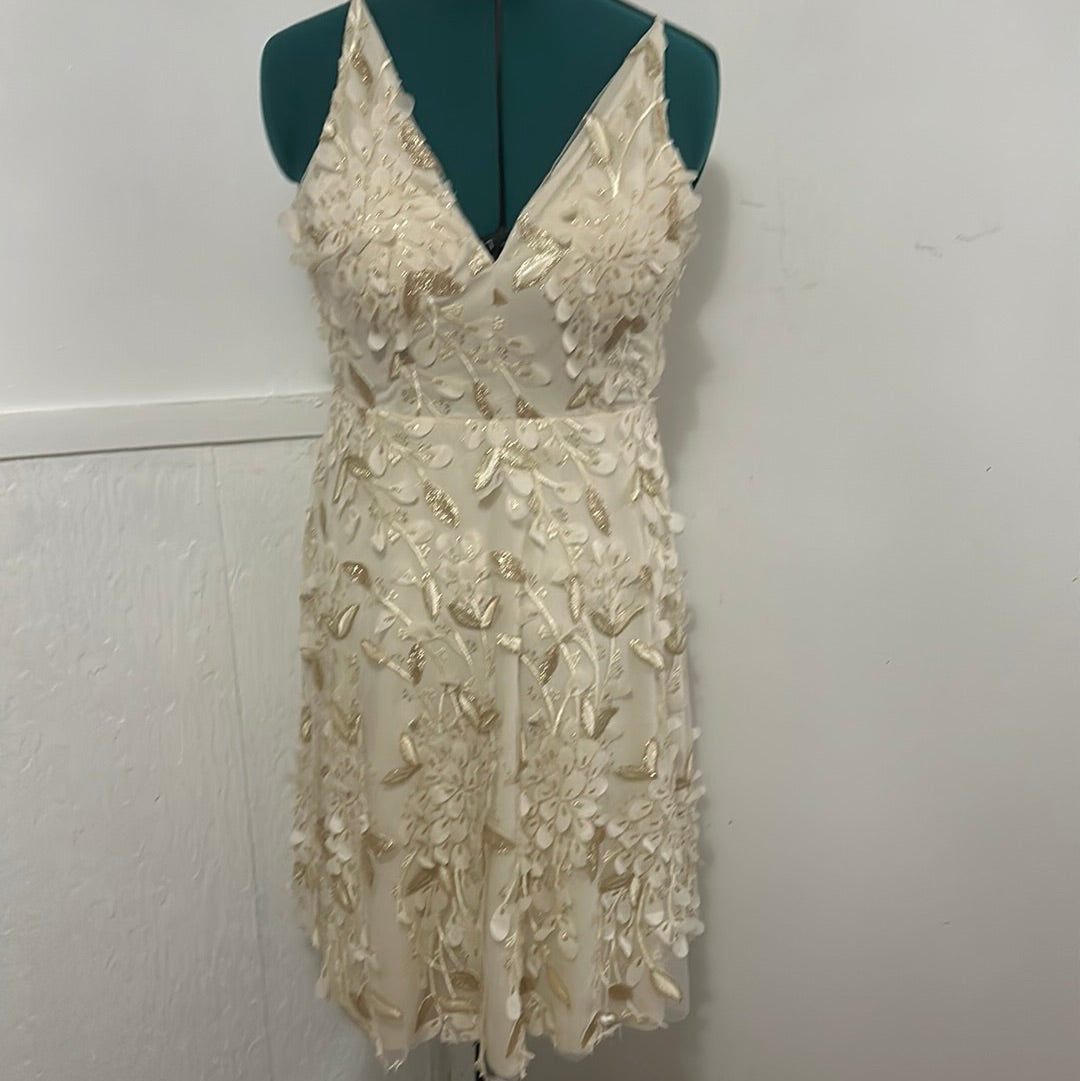 Xscape Floral Metallic Evening Dress