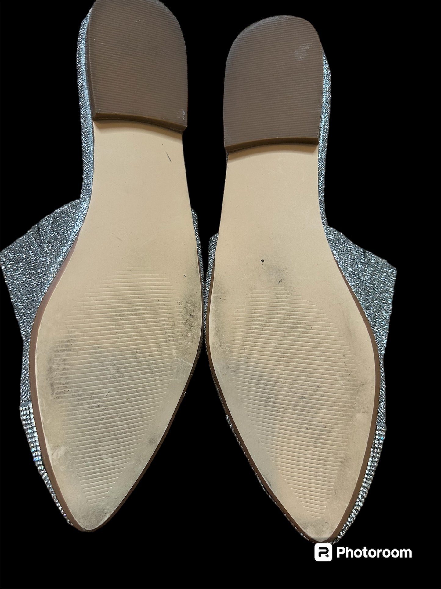 Steve Madden Silver Rhinestone Flats sz 8.5