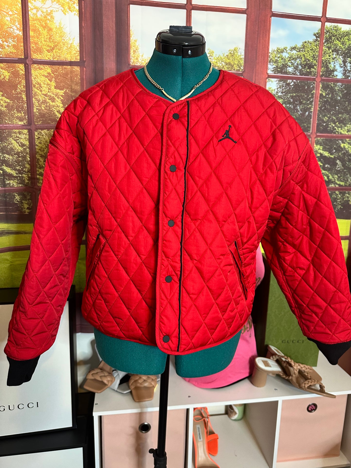 Nike Air Jordan Reversible Quilted Jacket Sz L