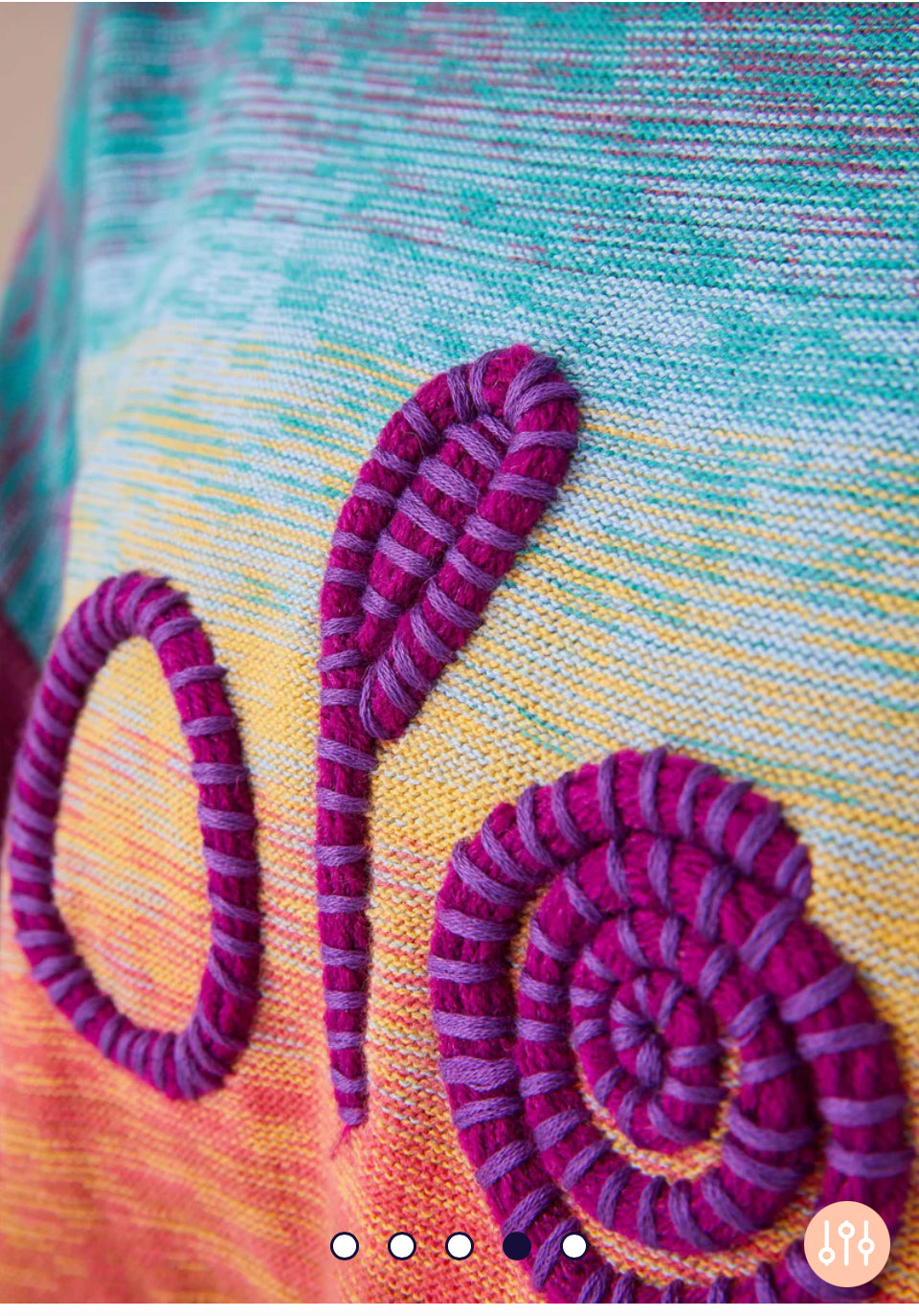 Alivia Marybeth Purple/Orange Sweater with raised embroidery sz XL