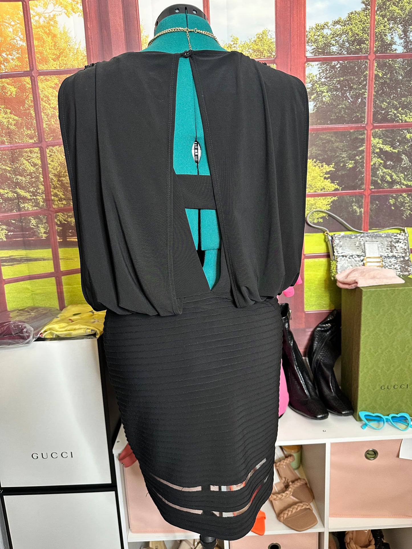 Xscape Preloved Black Cocktail Dress sz 14