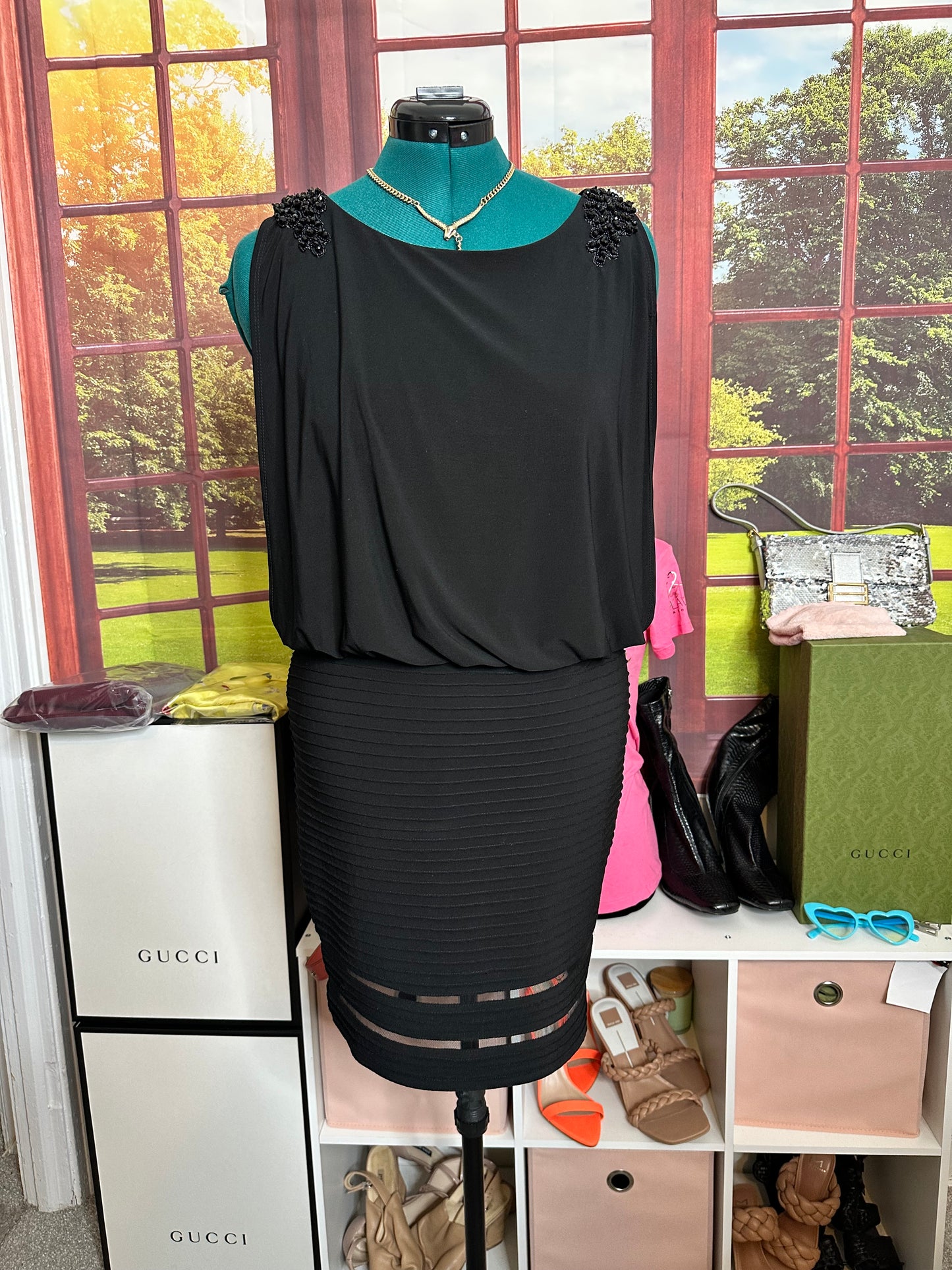 Xscape Preloved Black Cocktail Dress sz 14