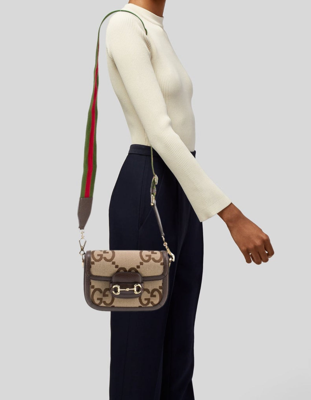 Gucci Jumbo GG Horsebit 1955 Mini Shoulder and Crossbody Bag Full Set NWB