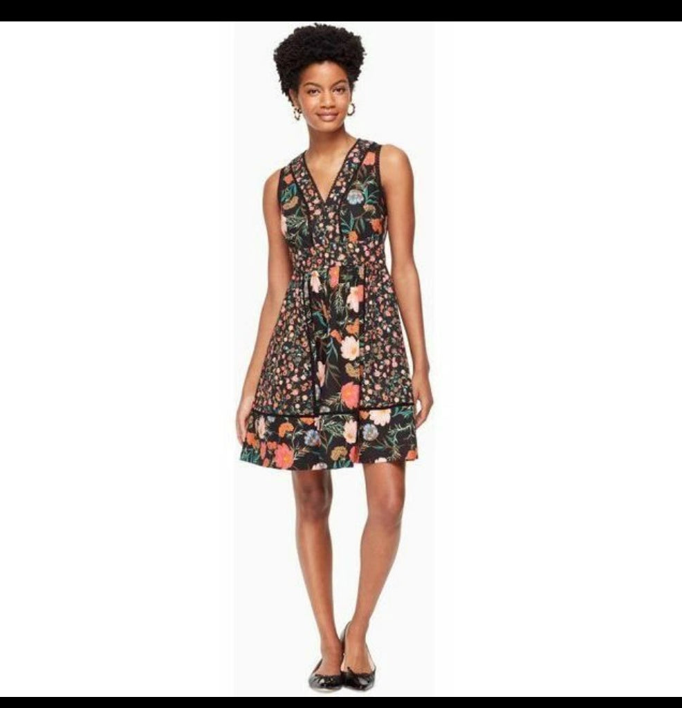 Kate Spade Mixed Blossom Fit and Flare dress Sz 8