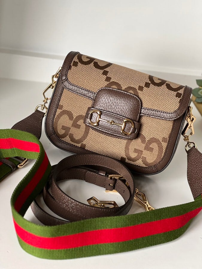 Gucci Jumbo GG Horsebit 1955 Mini Shoulder and Crossbody Bag Full Set NWB