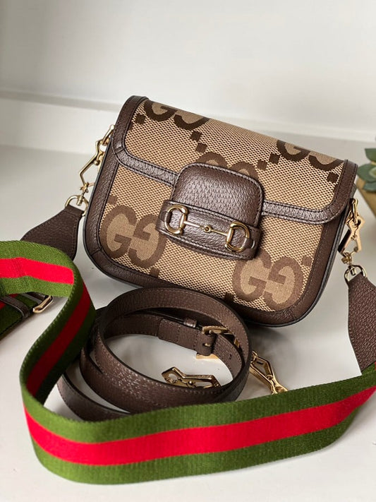 Gucci Jumbo GG Horsebit 1955 Mini Shoulder and Crossbody Bag Full Set NWB