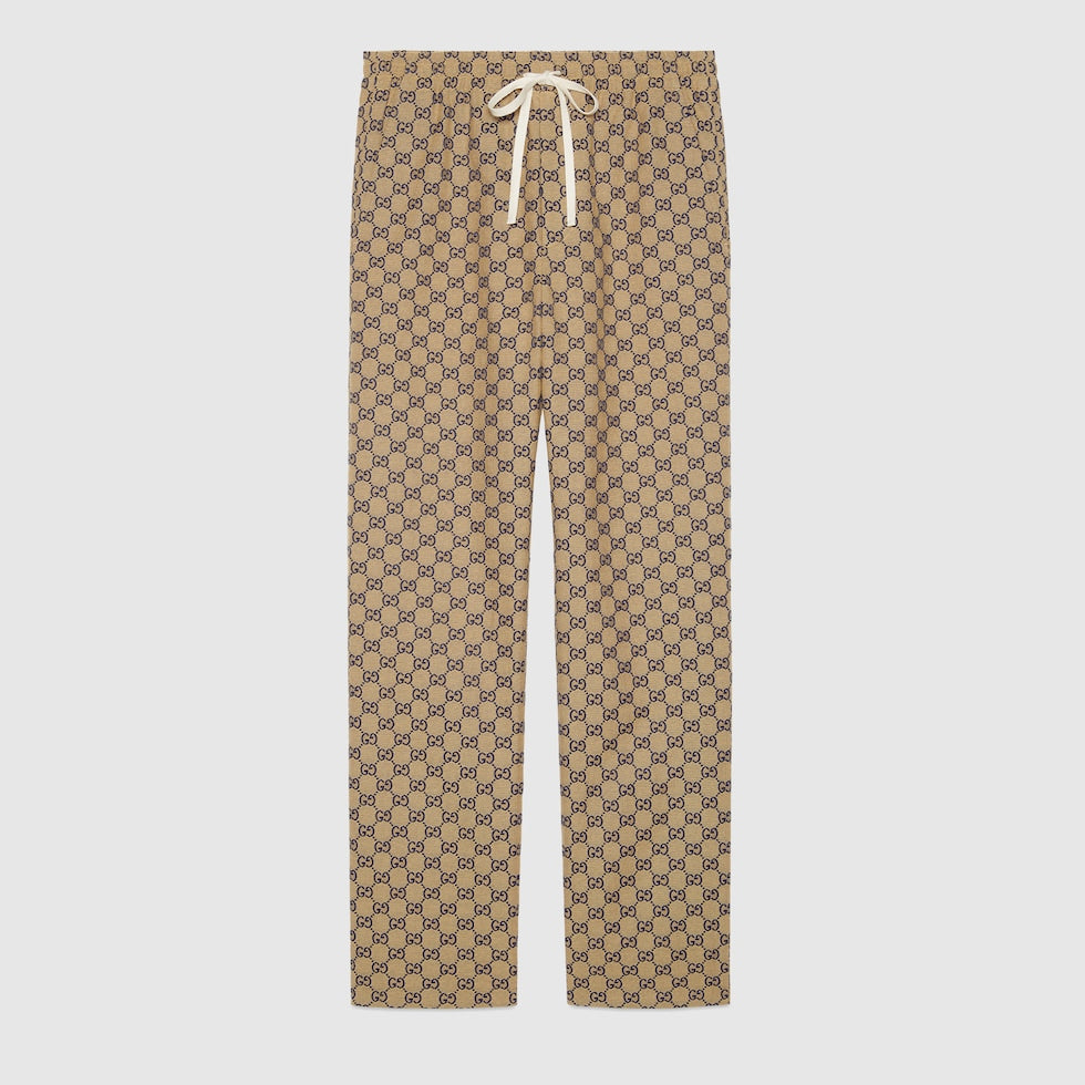 GG Canvas Pants with leather interlocking G Sz 44