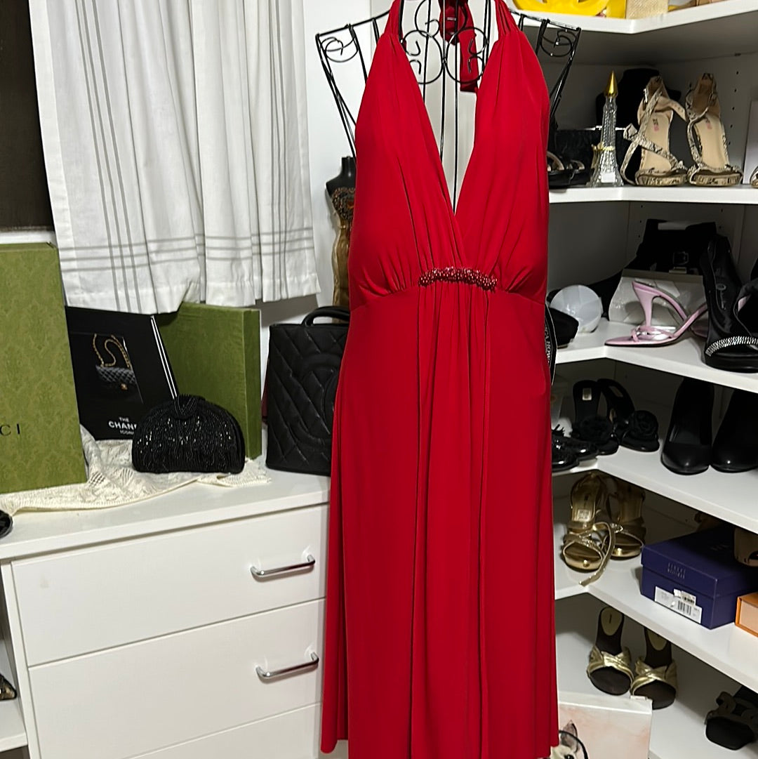 David Bridal red Sz 10P NWT halter