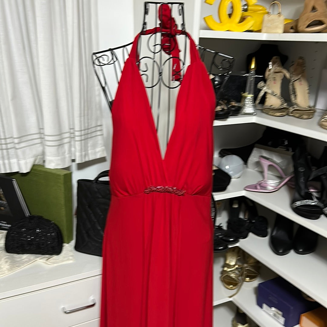 David Bridal red Sz 10P NWT halter