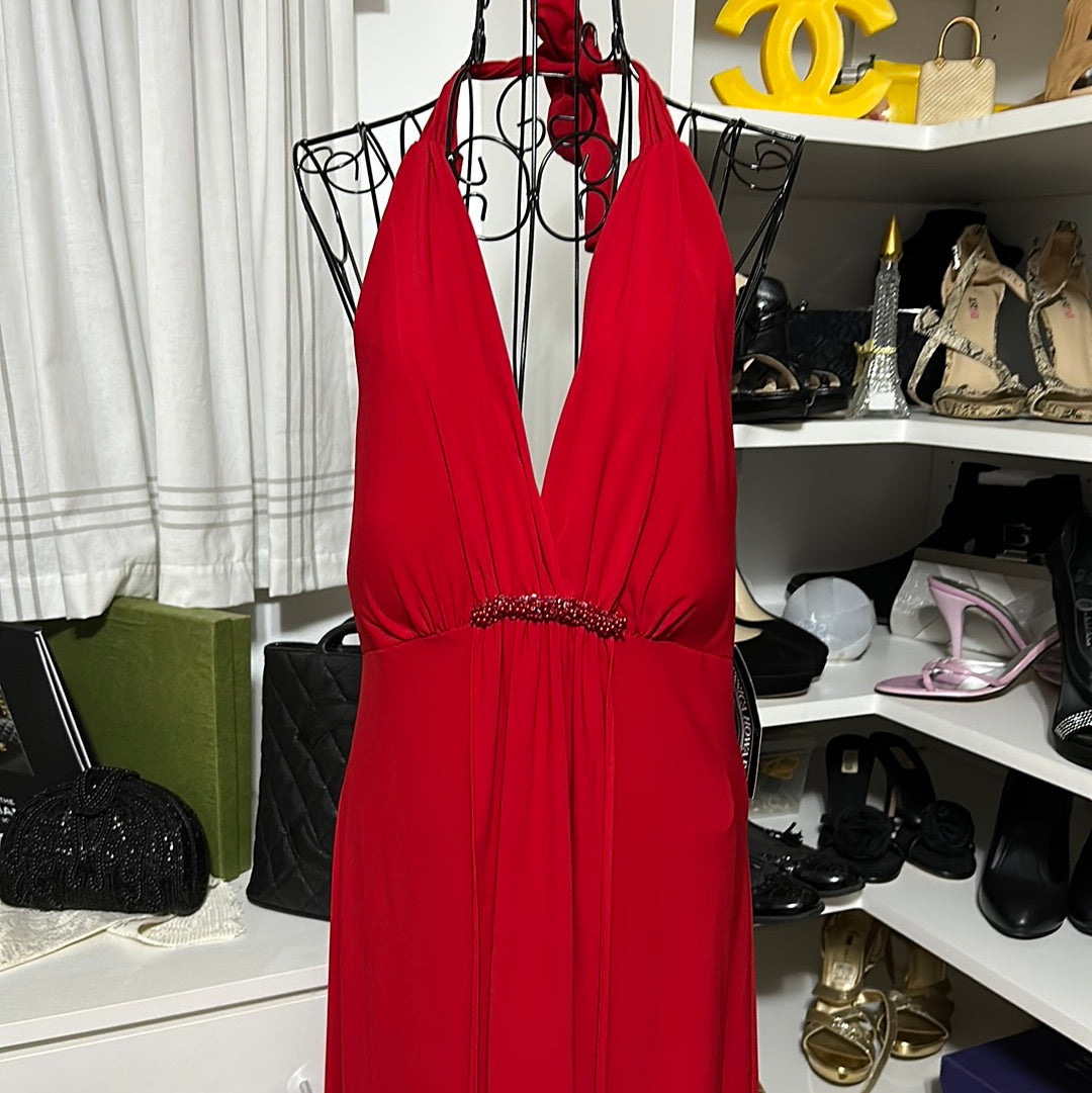 David Bridal red Sz 10P NWT halter