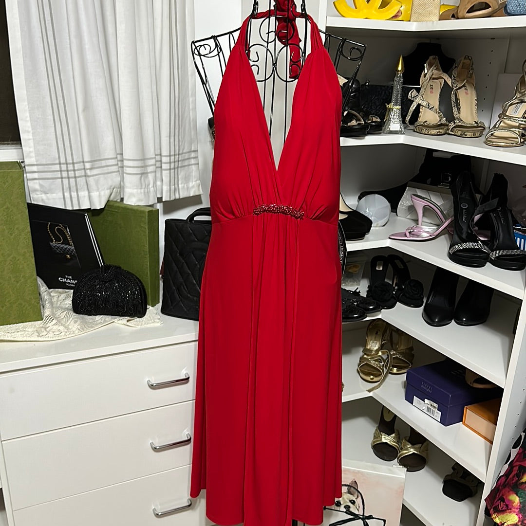 David Bridal red Sz 10P NWT halter