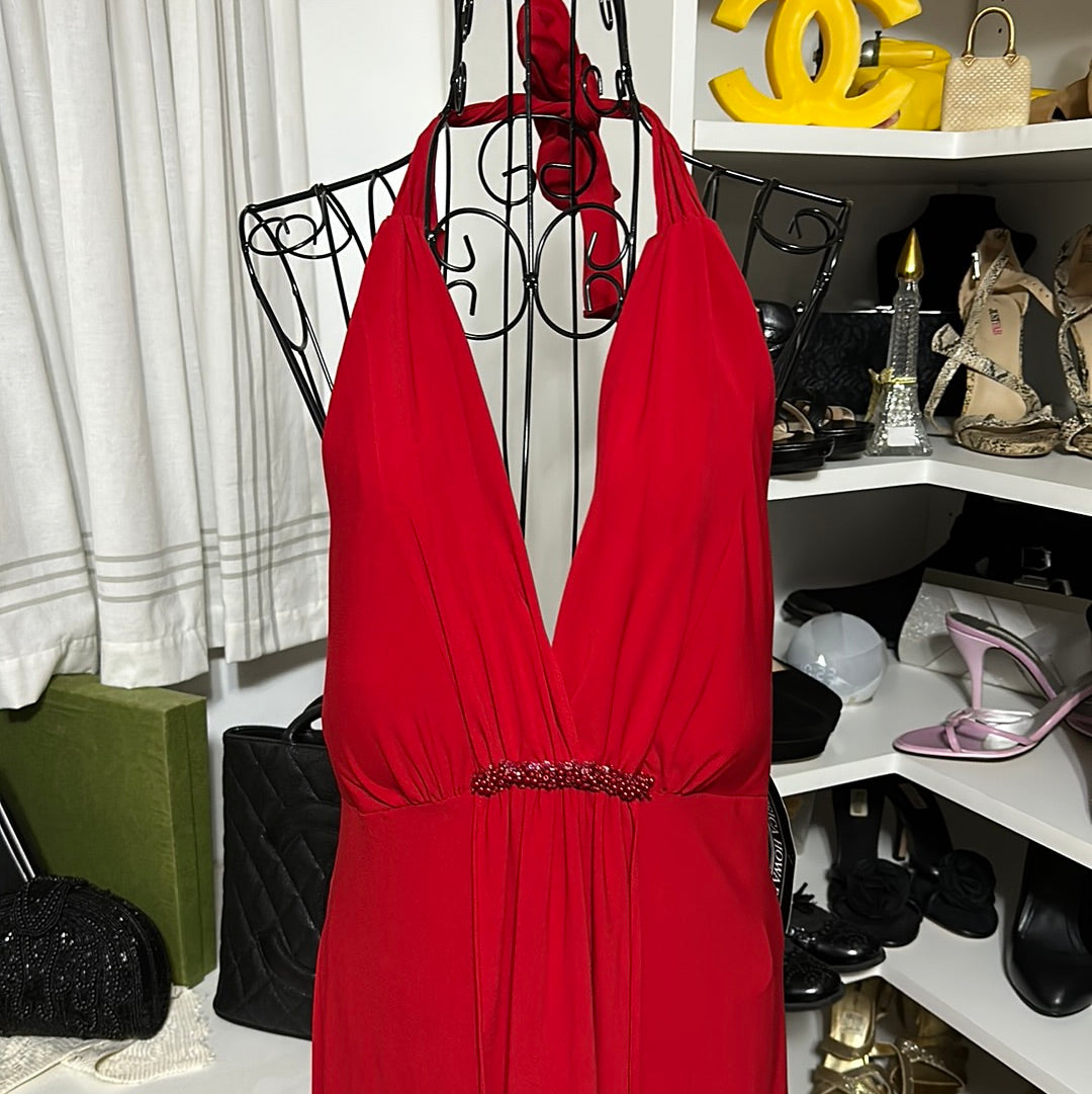 David Bridal red Sz 10P NWT halter