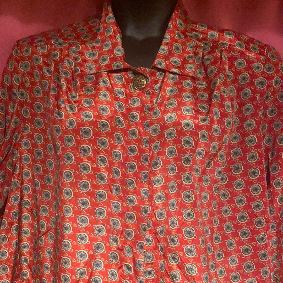 040122 NOTATIONS  RED PRINT BLOUSE SZ 18W