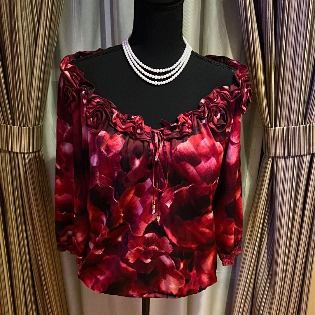 1205 Wine NWT Blouses Sz M