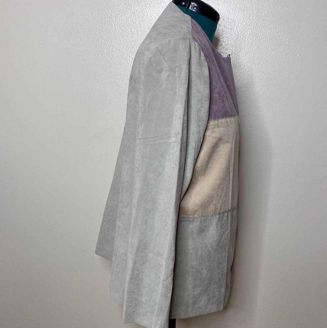 MICROSUEDE PATCHWORK JACKET SZ 16
