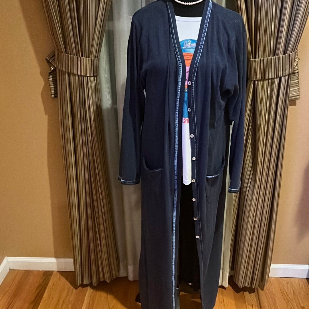 9.11 Gillian O’Malley Blu duster Sz M