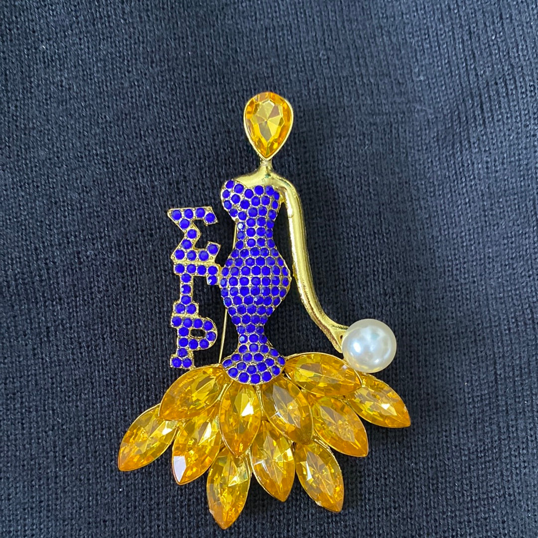 Sorority Ladies Brooch with Pearl