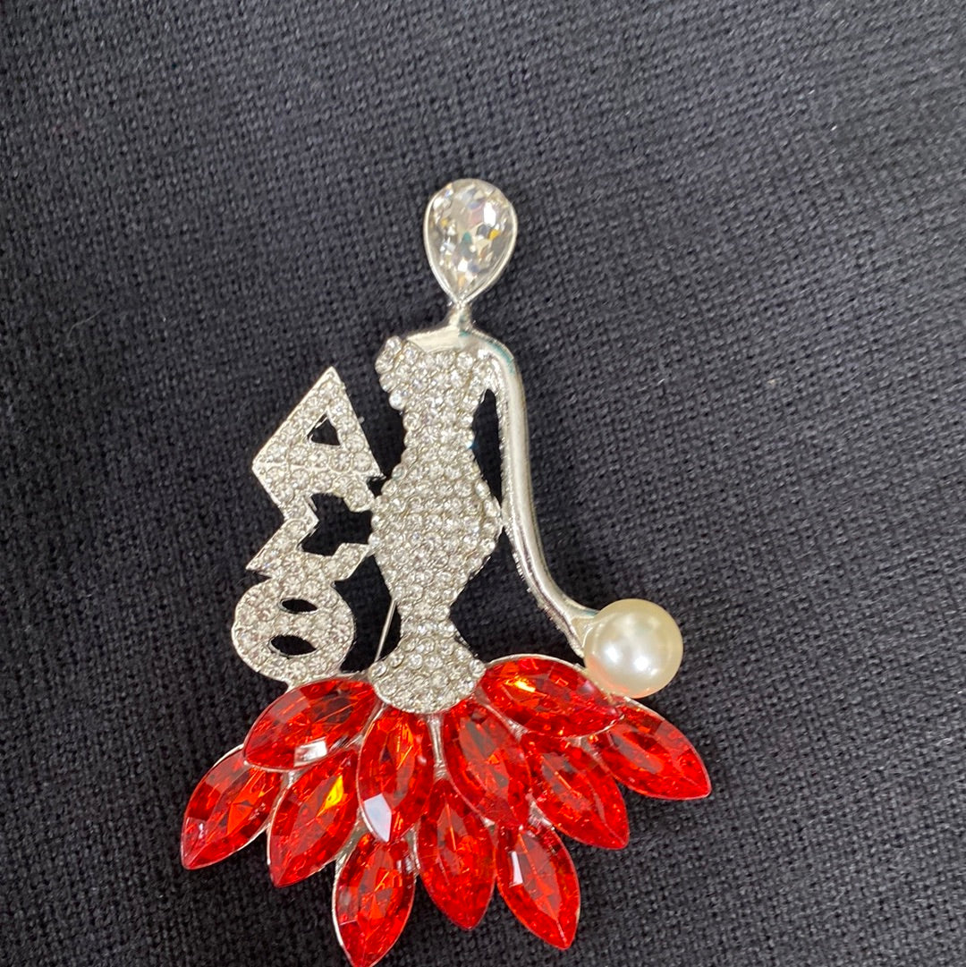 Sorority Ladies Brooch with Pearl