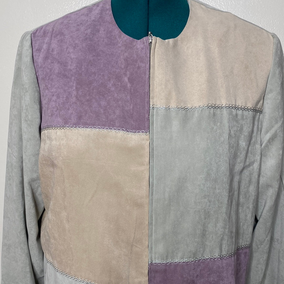 MICROSUEDE PATCHWORK JACKET SZ 16