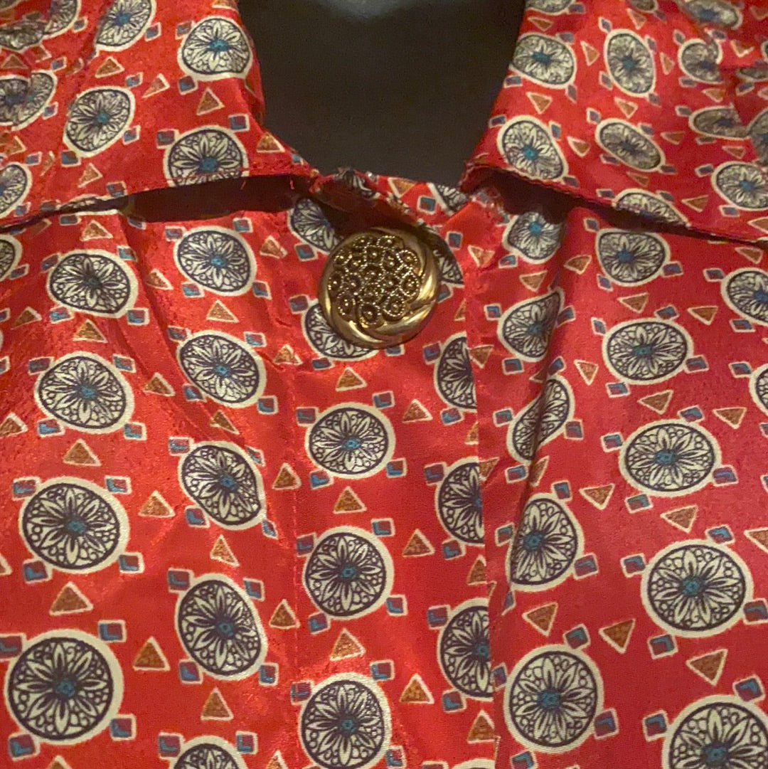 040122 NOTATIONS  RED PRINT BLOUSE SZ 18W