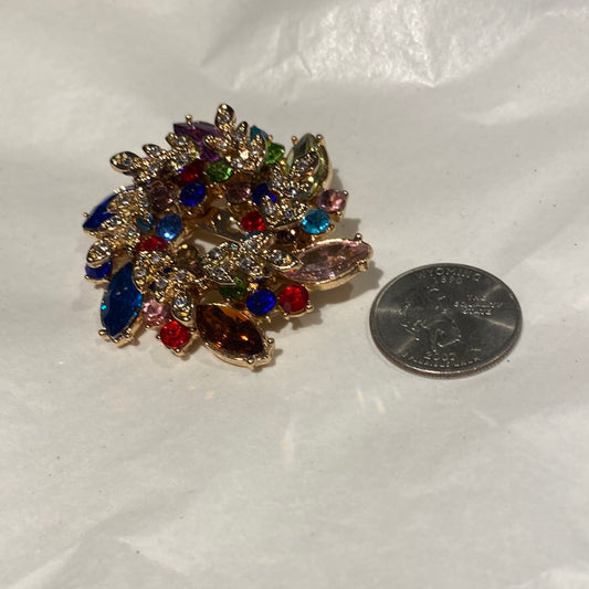S730 MULTICOLOR TWO LAYER BROOCH