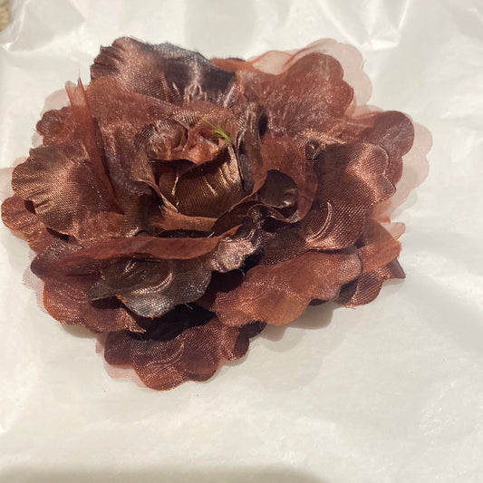 S730 Brown Large flower brooch