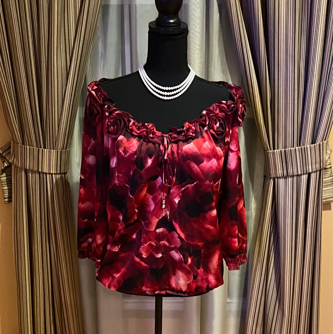 1205 Wine NWT Blouses Sz M