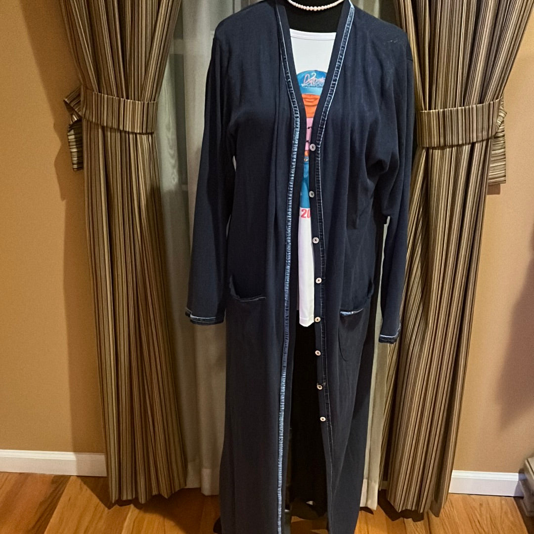 9.11 Gillian O’Malley Blu duster Sz M