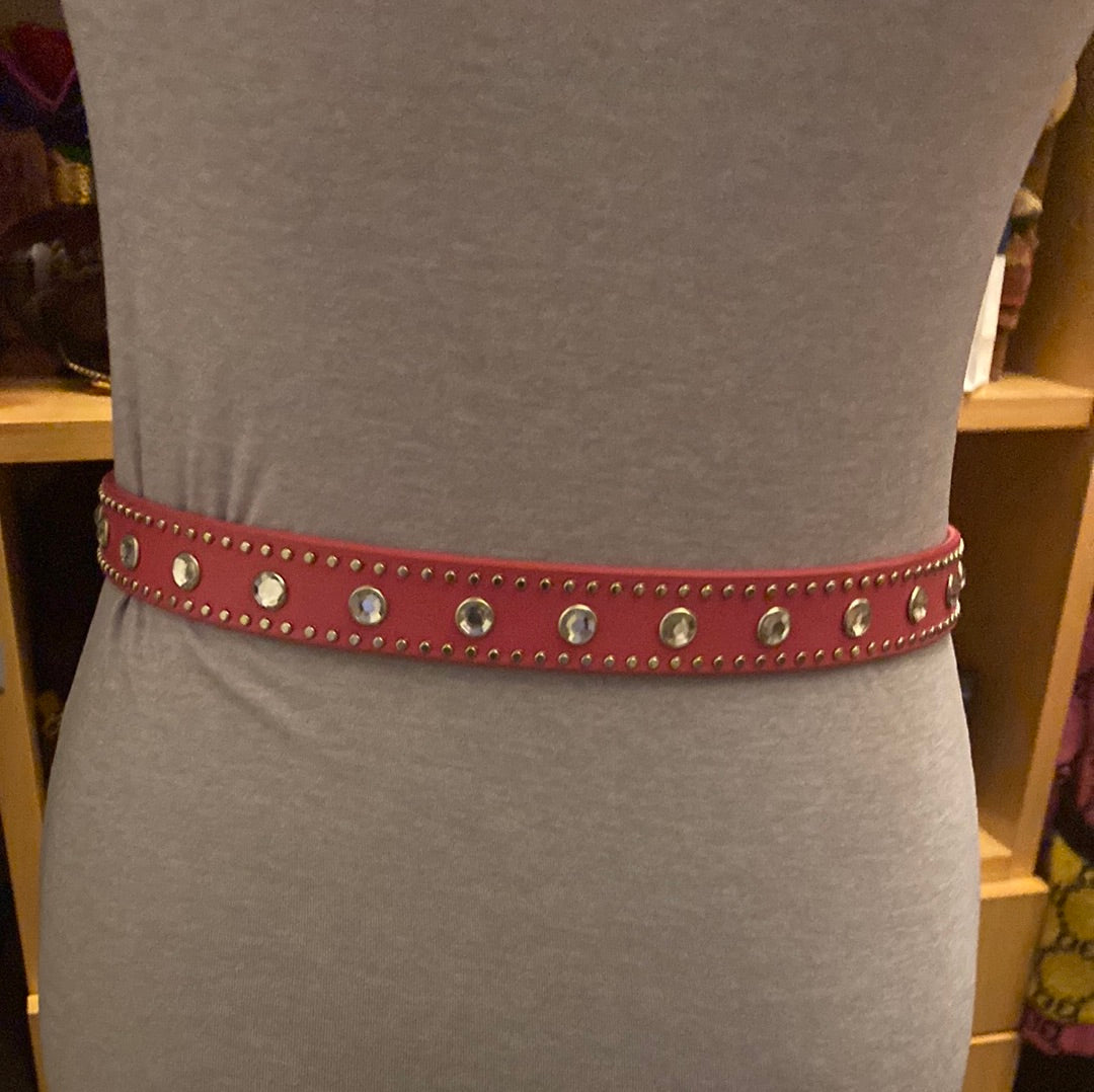 022822D Big Buckle FUCHSIA Belt silver HW  Sz L