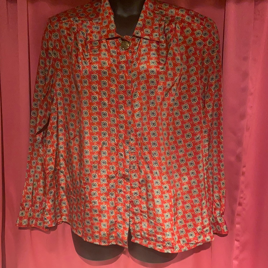 040122 NOTATIONS  RED PRINT BLOUSE SZ 18W
