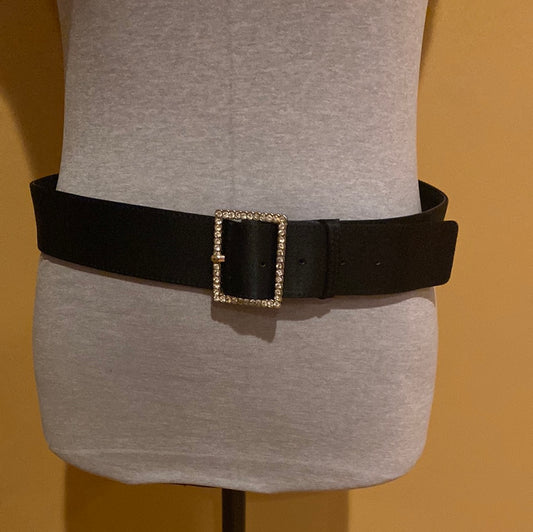 022822D Satin Medium Loft belt with silver HW